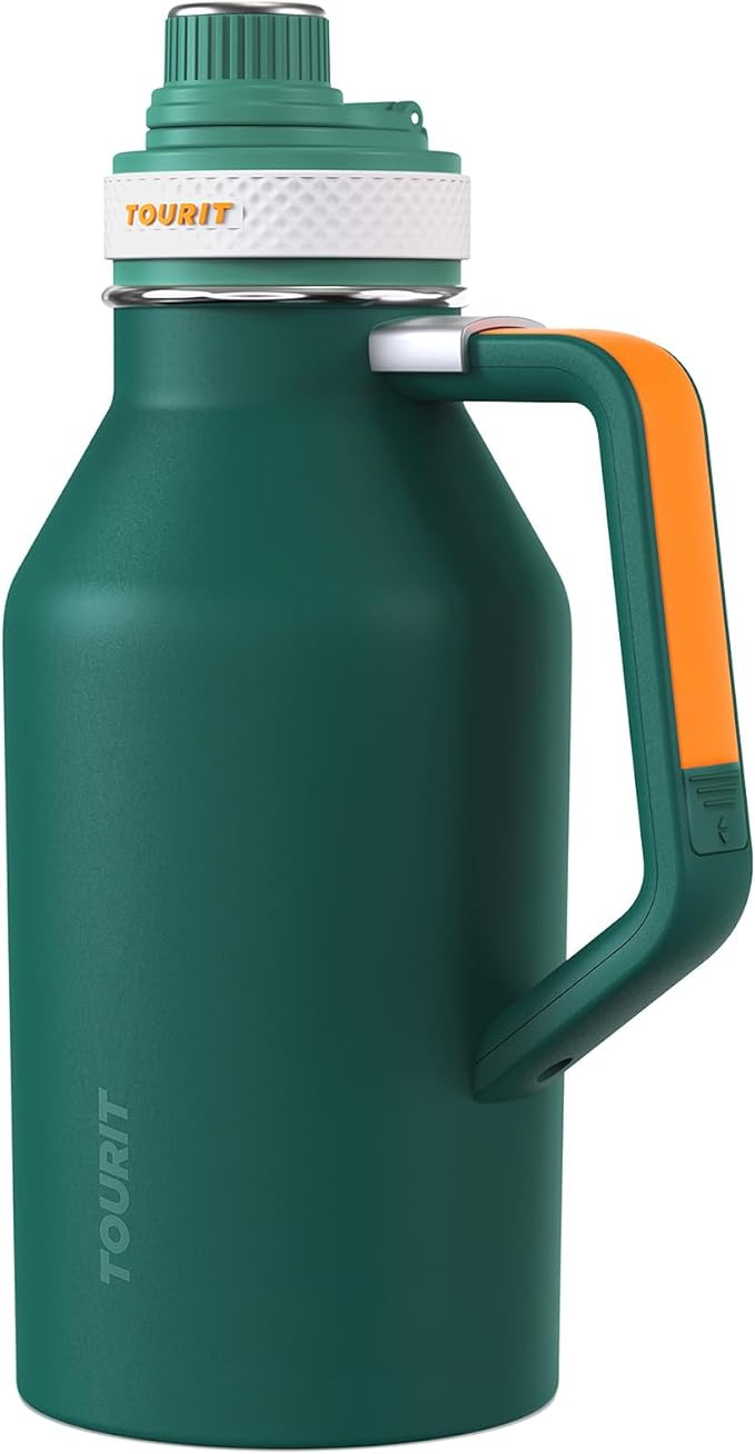 TOURIT 64oz Insulated Water Bottle Stainless Steel, Half Gallon Large Water Jug with 2-in-1 Handl... | Amazon (US)