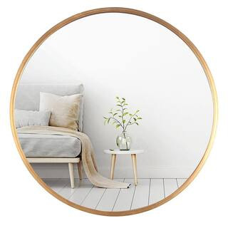 Mirrorize Canada Round Gold/Copper Bathroom Framed Decorative Wall Mirror ( 20 in. H x 20 in. W )... | The Home Depot