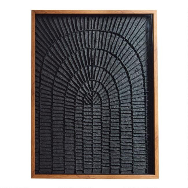 Black Rice Paper Arch Shadow Box Wall Art | World Market