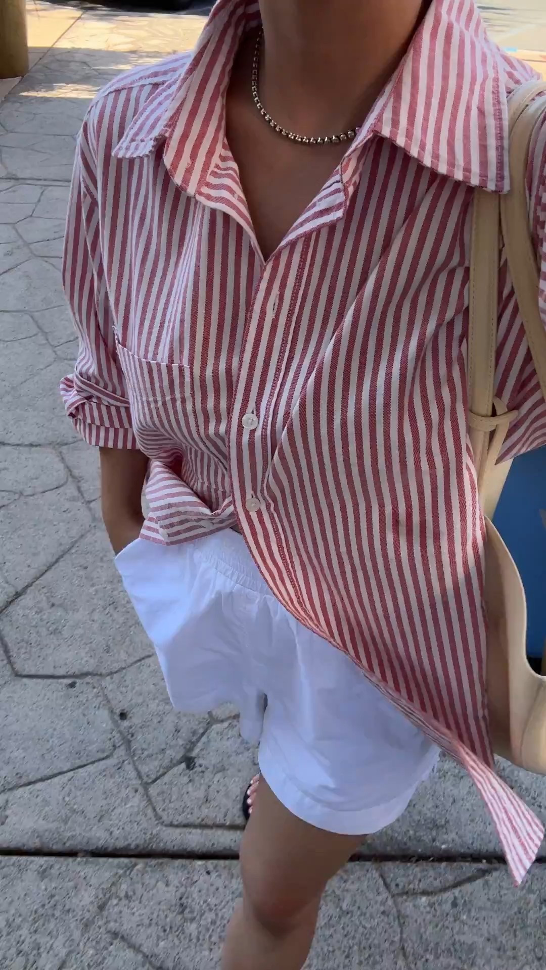 Recent ootd. Red stripe shirt is Gap big shirt but it’s an old color way. Linked similar options. 

Gap shirt petite xs
French Connection shorts xs (old)
Zara sandals 5
Mansur Gavriel tote 
Dorsey James necklace 15"

Summer style, summer outfits, petite style 

#LTKPetite #LTKItBag #LTKSummerEdit