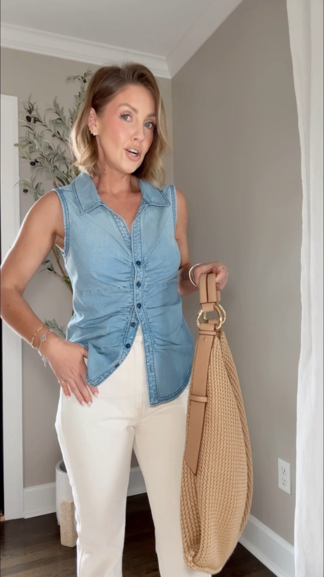 Use code AMANDAW20 for 20% off @Anthropologie   🙌🏼
XS denim top / Small dress / size down in these jeans! 

#LTKootd #LTKPetite #LTKSaleAlert