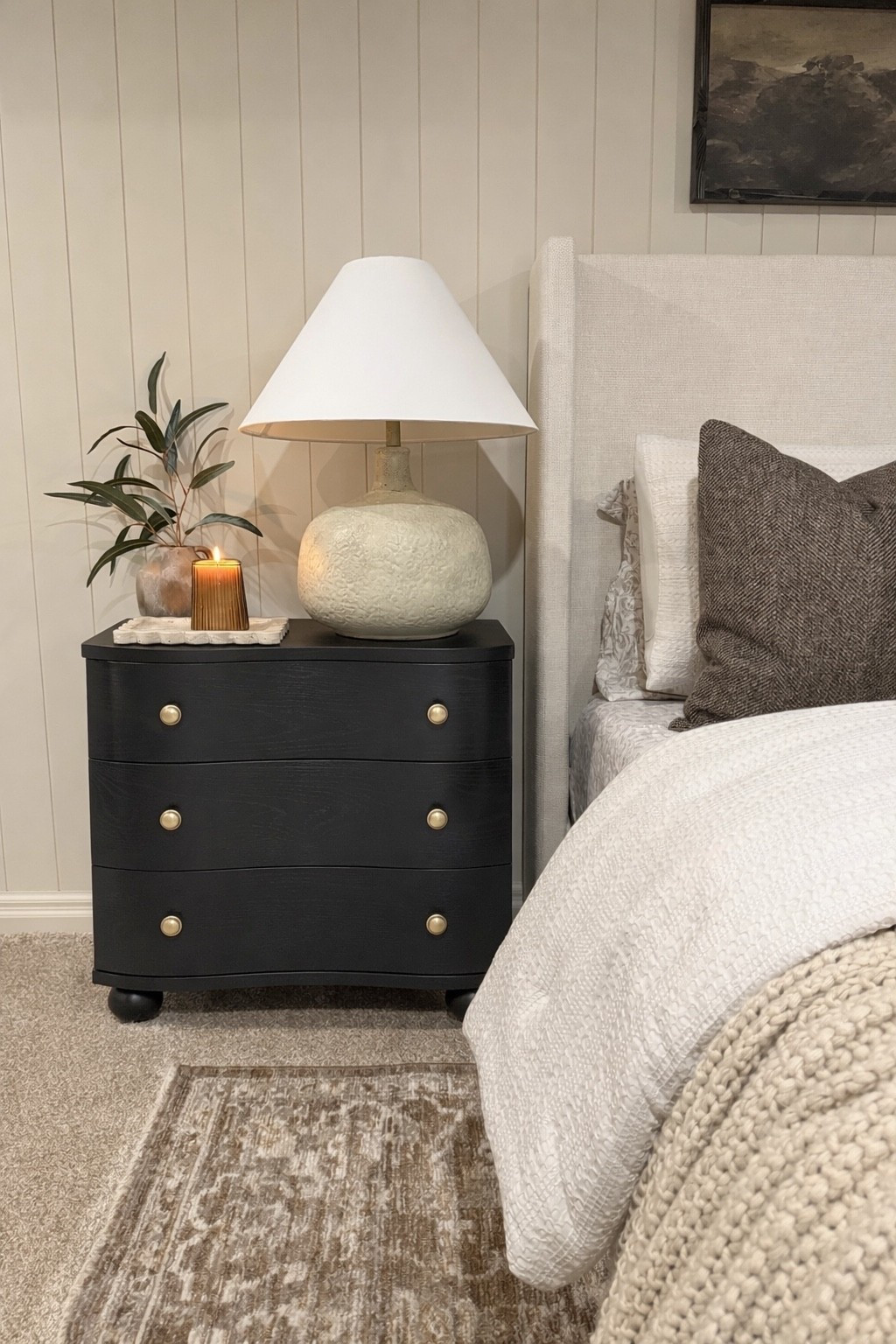 Walmart Black Curved 3-Drawer Nightstand | Warm Neutral Bedroom Styling Staple

Follow @farmtotablecreations on Instagram for more home finds 🤍

This black 3-drawer nightstand is one of those pieces that instantly elevates a bedroom. The curved front adds just enough detail while still keeping that clean, designer look, and the brass knobs bring in the perfect touch of warmth. It’s the kind of piece that works with everything—layer it with a textured lamp, a candle, and a small plant for that cozy, pulled-together feel.

#nightstand | #bedroomfurniture | #bedroomdecor | #walmartfinds | #homedecor

#LTKSaleAlert #LTKHome