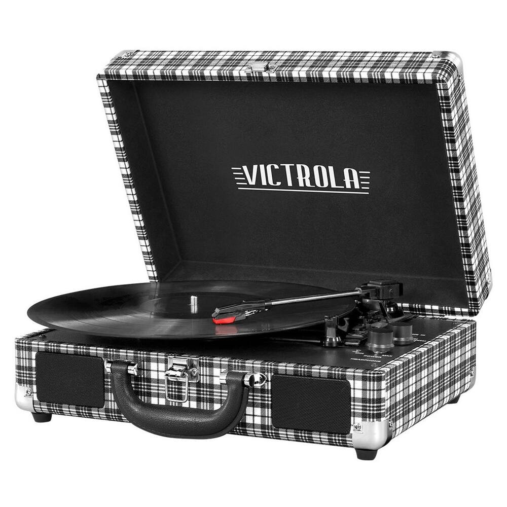 Victrola Bluetooth Stereo Turntable Black Plaid VSC-550BT-WX - Best Buy | Best Buy U.S.