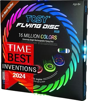 TOSY Flying Disc - 108 RGB Multicolor or 36 Monocolor LEDs, Super Bright, Smart Modes, Cool Valen... | Amazon (US)