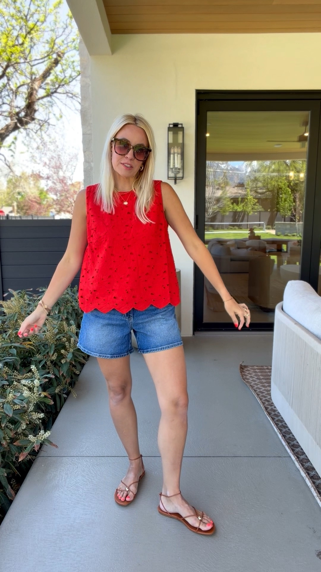 Our favorite eyelet tank now coms in this red! Size M

#LTKootd #LTKmomlife #LTKgrwm