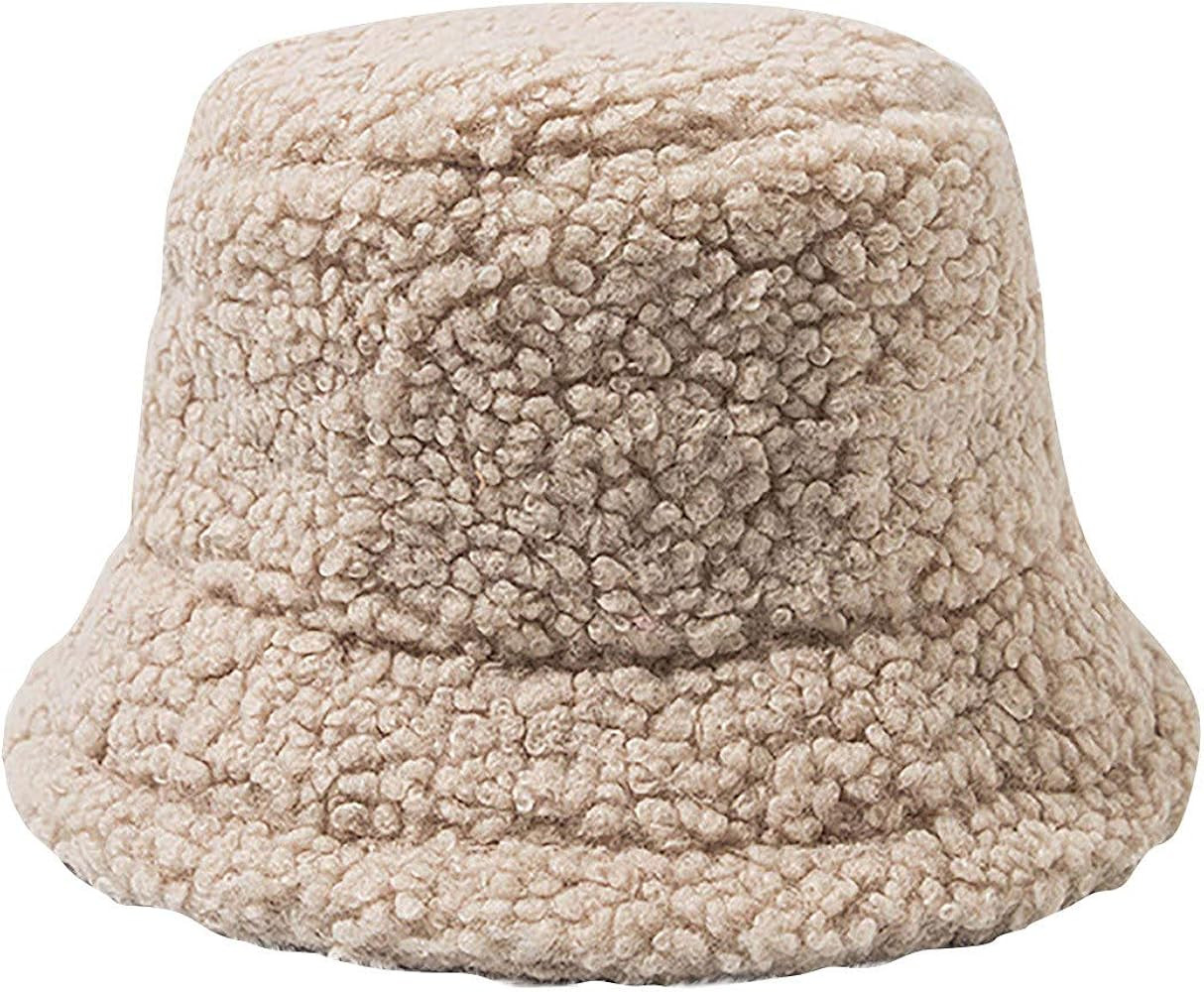 Bucket hat with Strings Ladies Winter Bucket Hat Cute and Warm Caps Hunting Fishing Hat | Amazon (US)