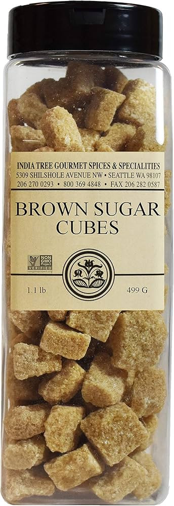 India Tree Brown Sugar Cubes, 1.1 Pound Jar, European Style Cane Sugar From Mauritius, Rough Cut ... | Amazon (US)