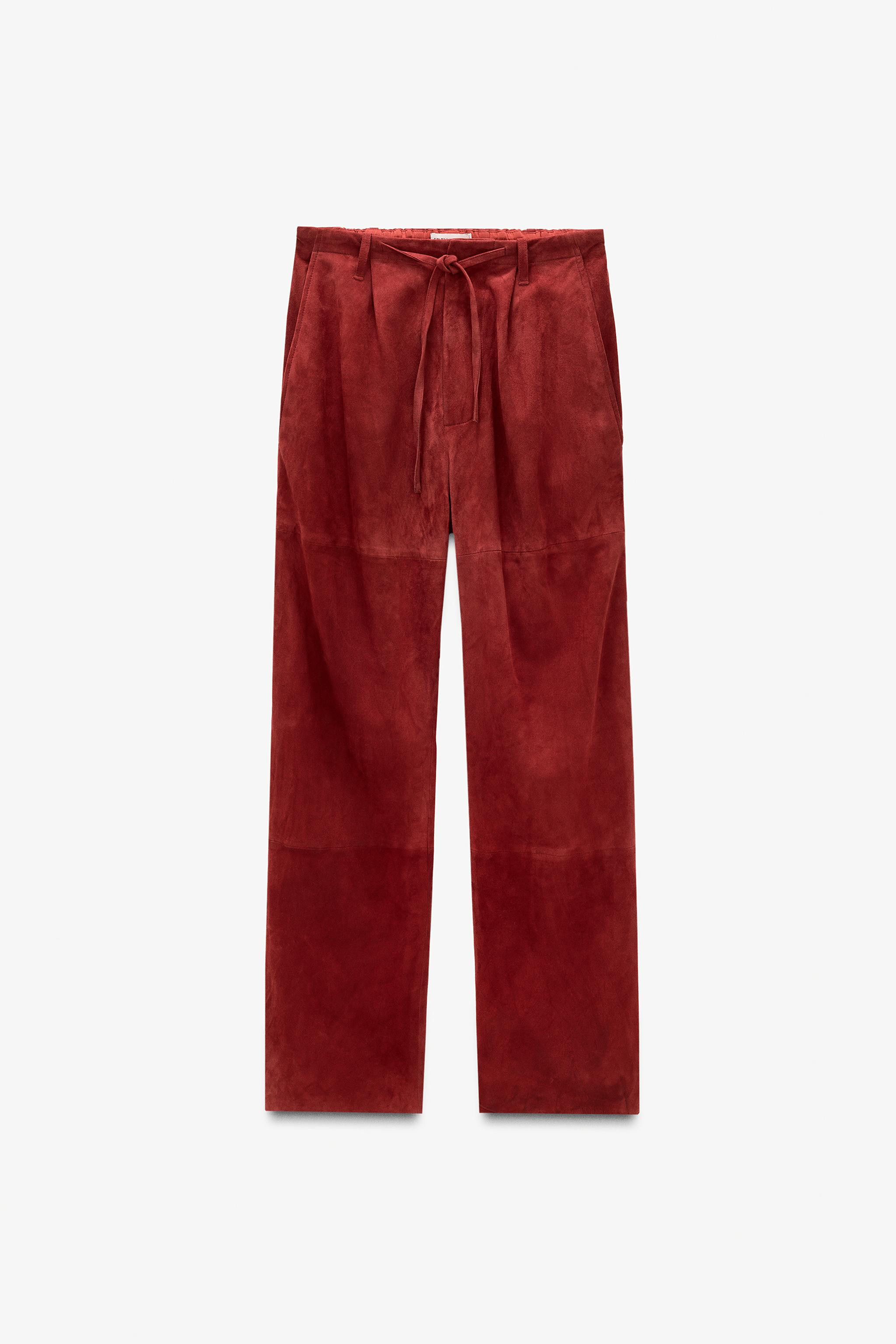 LIMITED EDITION SUEDE LEATHER TROUSERS | Zara UK