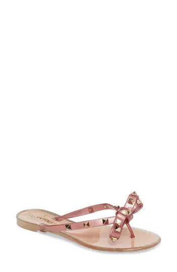 Women's Valentino Garavani 'Rockstud' Flip Flop, Size 5US / 35EU - Pink | Nordstrom