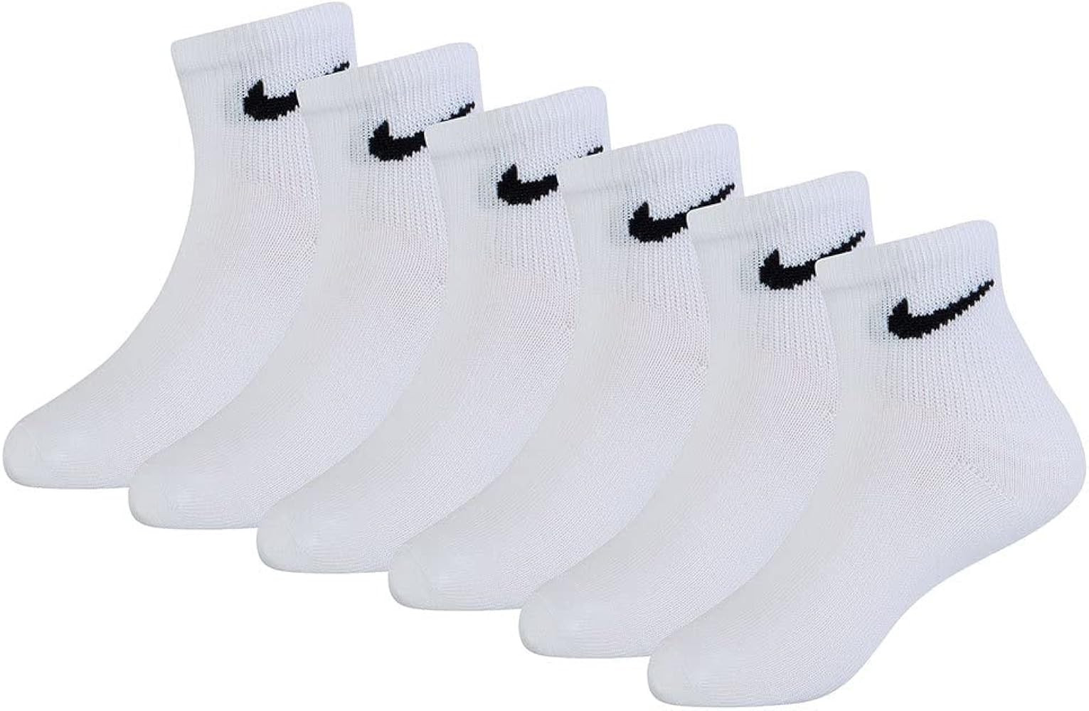 Nike Young Athletes Lightweight Ankle 6-Pair Pack Socks Kids WHITE 7C-10C (4-5 US Sock Size) | Amazon (US)
