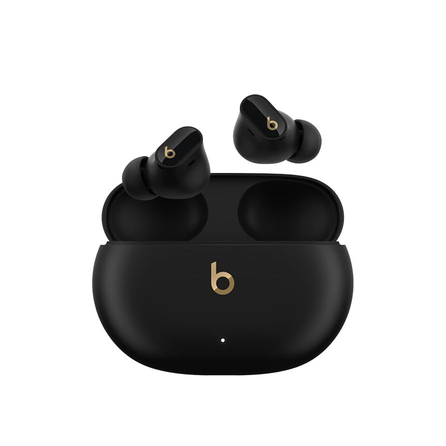 Beats Studio Buds + | True Wireless Noise Cancelling Earbuds, Enhanced Apple & Android Compatibility, Built-in Microphone, Sweat Resistant Bluetooth Headphones, Spatial Audio - Black/Gold | Amazon (US)
