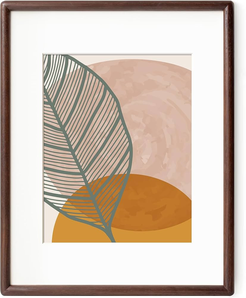 Axeman 11x14 Picture Frame Matted to 8x10, Walnut Wood, Tempered Glass | Amazon (US)