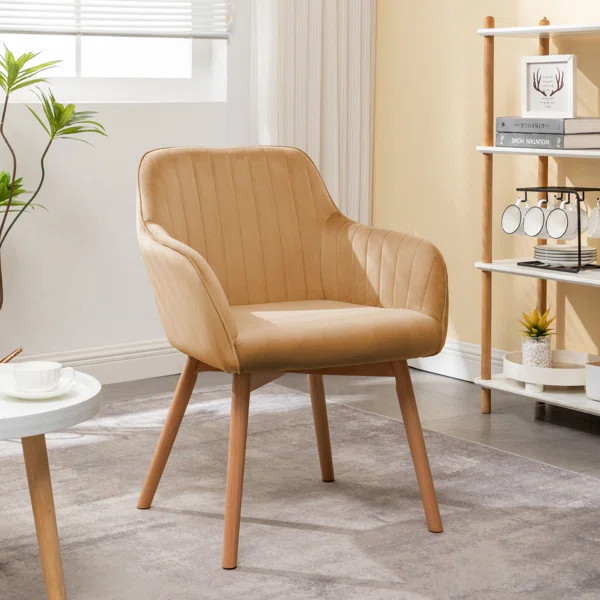 Ariad Velvet Solid Back Arm Chair | Wayfair North America