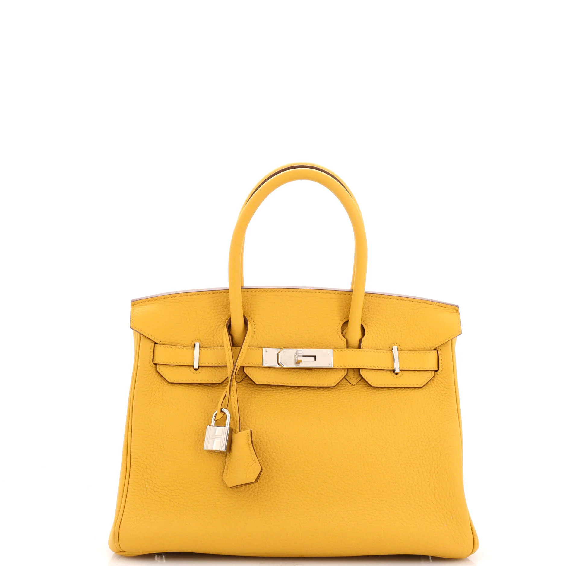 Hermes Birkin Handbag Jaune Ambre Clemence with Palladium Hardware 30 | Rebag