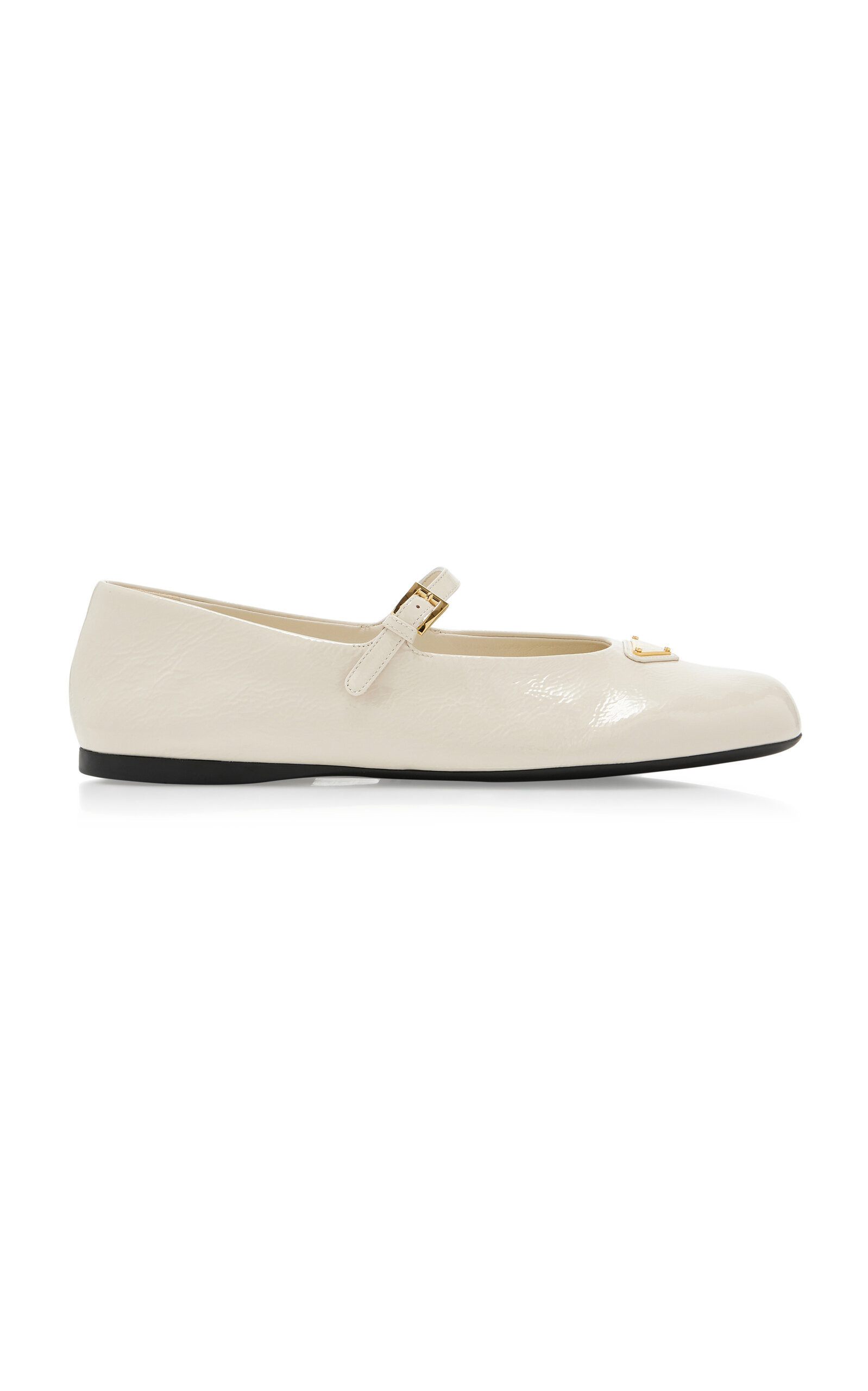 Prada - Patent Leather Ballet Flats - White - IT 38.5 - Moda Operandi | Moda Operandi (Global)