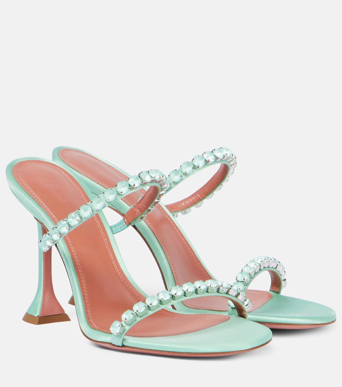 Sandalen Gigi 95 aus Satin mit Kristallen | Mytheresa (DACH)