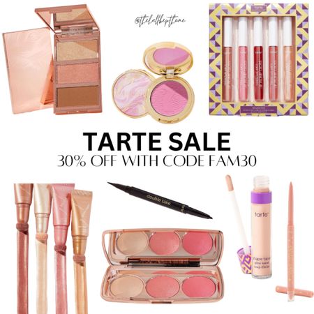 Tarte cosmetics sale 30% off sitewide with code FAM30 . Juicy lip set, blush set, trio, liquid blush, foundation, concealer, fake awake, ootd, style tip, spring style, womens makeup, sale. 

#LTKsalealert #LTKbeauty #LTKxSephora