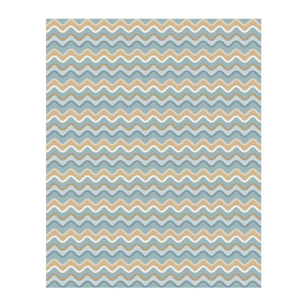 Wavy Chevron Dhurrie Rug Blue | Society Social