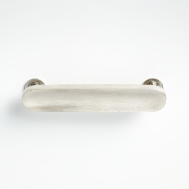 Oval 4" Brushed Nickel Bar Pull + Reviews | Crate & Barrel | Crate & Barrel