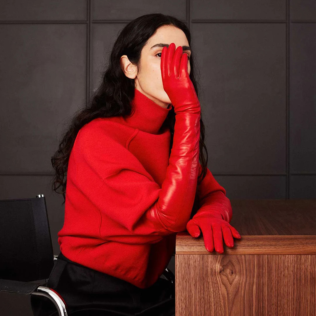 Women Club Style Opera Gloves, Long Opera Leather Gloves for Women, Eco Friendly Natural Model Fl... | Etsy (US)