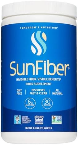 Tomorrow's Nutrition, Sunfiber, Prebiotic Fiber Supplement for Digestive Health, Low FODMAP, Glut... | Amazon (US)