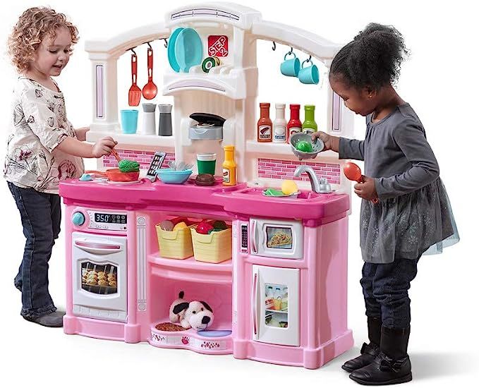 Step2 Fun with Friends Kitchen | Pink Kitchen with Realistic Lights & Sounds |Play Kitchen Set | ... | Amazon (US)