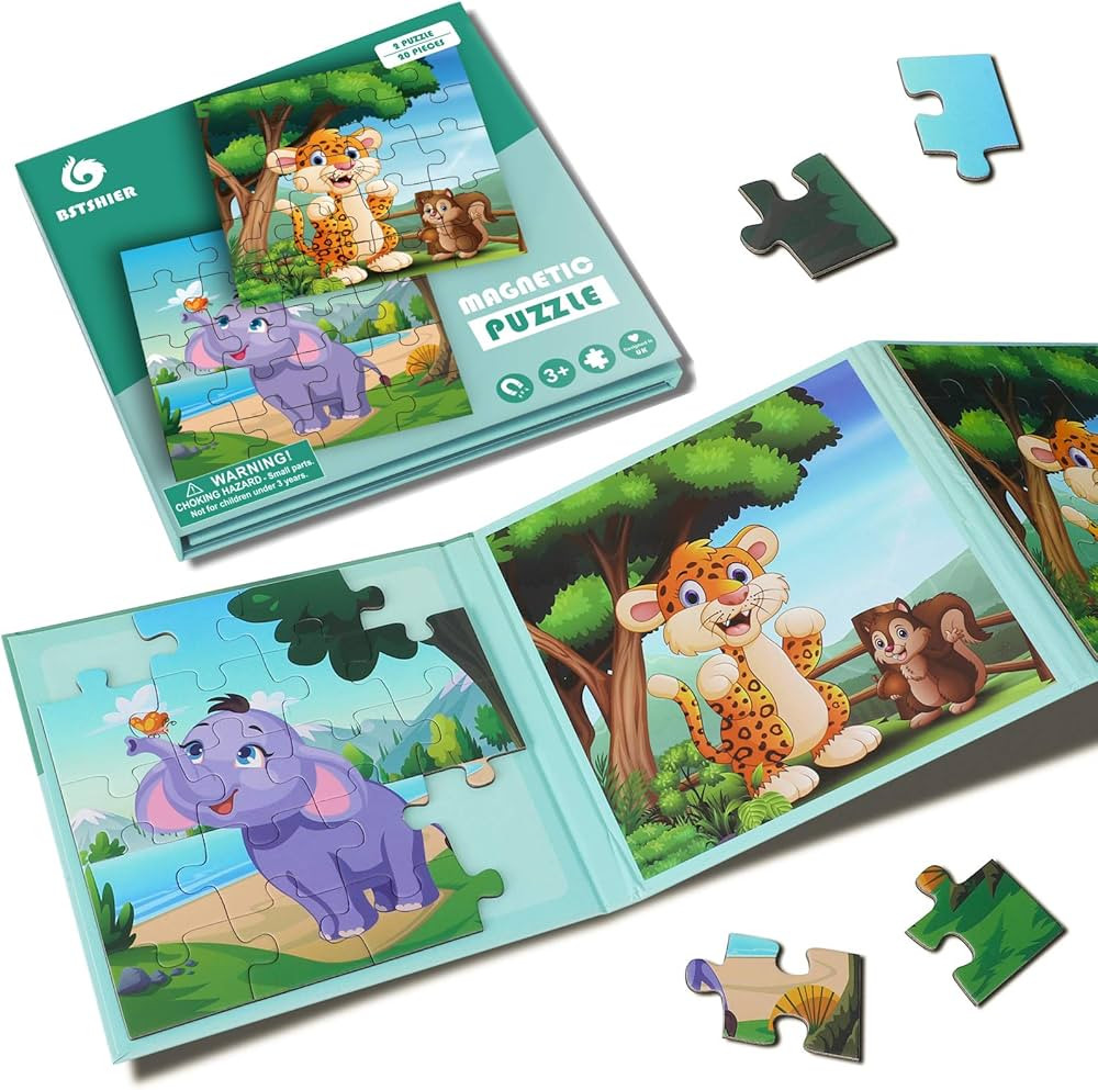 Travofun Magnetic Puzzles for Kids Ages 3-5,20 Piece Jigsaw Animal Puzzles for Toddlers 2-4,Child... | Amazon (US)