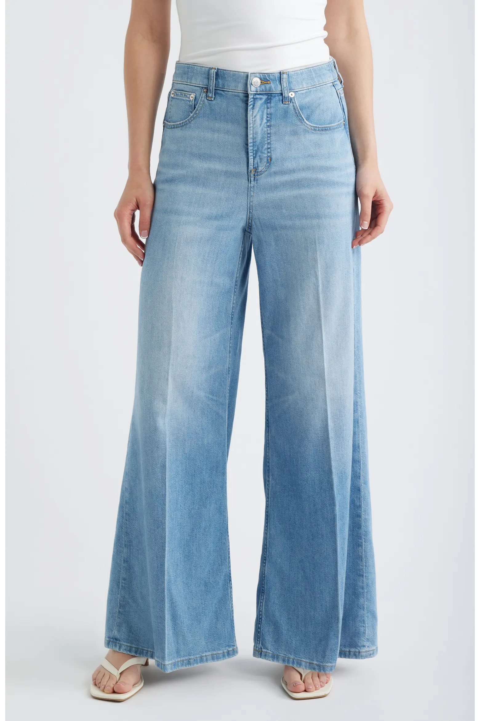 SPANXsupersmooth™ Authentic 360 Lightweight High Waist Super Wide Leg Jeans (Women) | Nordstrom | Nordstrom