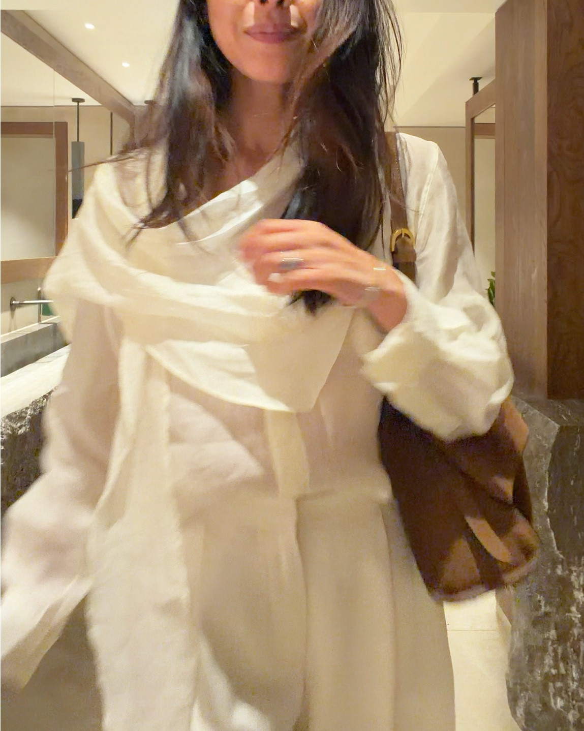 Such a chic look for dinner 
Sheer blouse size S and satin trousers size 8, buttery yellow kitten heels. Bag is Leo Et Voilette Laurence bag  

#LTKspring #LTKuk #LTKdatenight