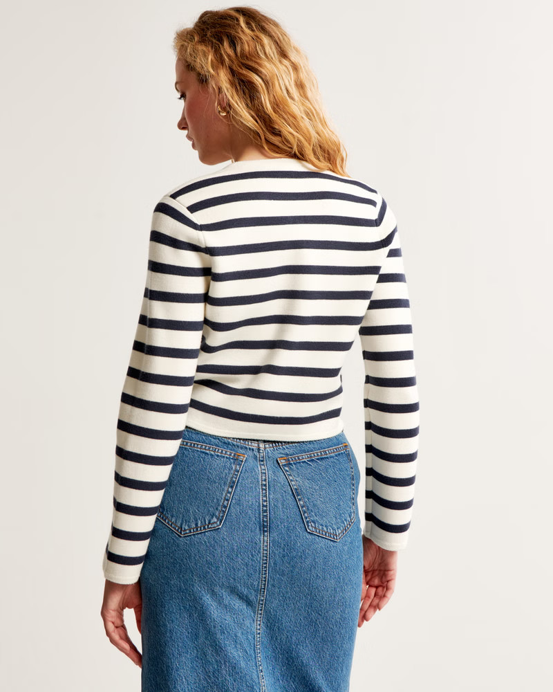 Women's LuxeLoft Crew Sweater Jacket | Women's Tops | Abercrombie.com | Abercrombie & Fitch (US)