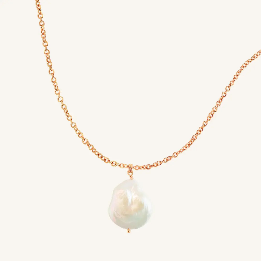River Pearl Necklace - Stone of Potential - ROSE / Plain 50cm | Francesca Jewellery