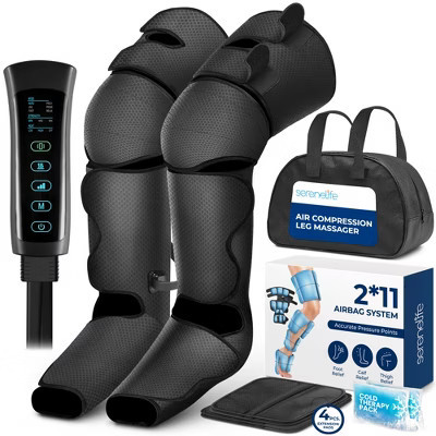 SereneLife Air Compression Leg Massager with Heat and Adjustable Compression Settings | Target