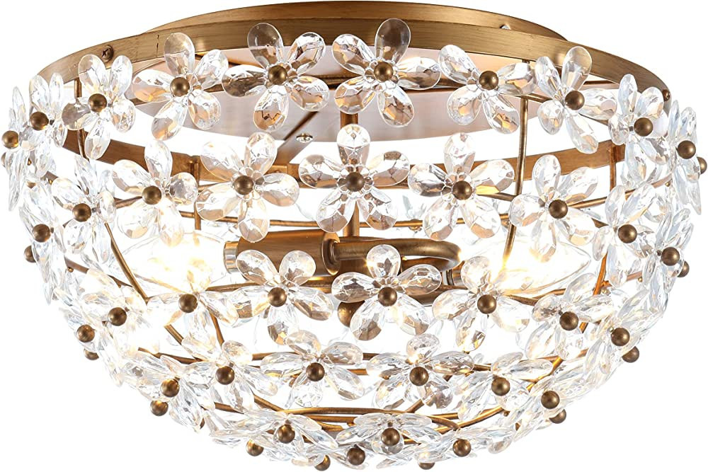 JONATHAN Y JYL9043A Isabelle 15.5" Metal/Acrylic LED Flush Mount Traditional,Glam,FrenchCountry,C... | Amazon (US)