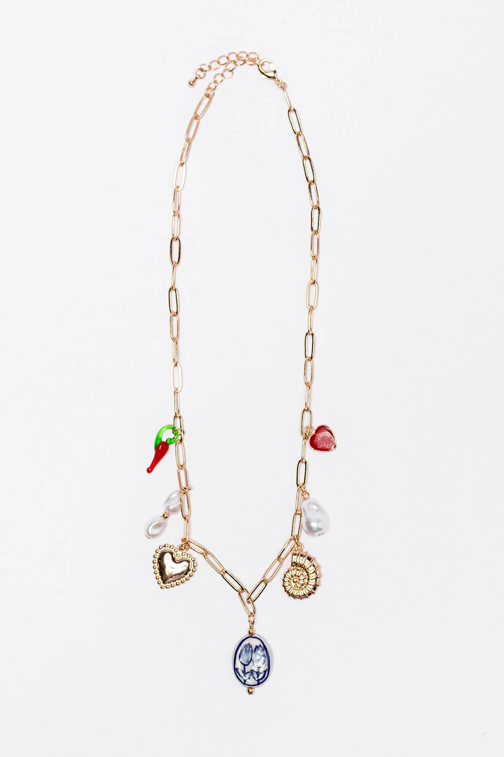 Pepper and Pearls Charm Necklace | Pink Lily