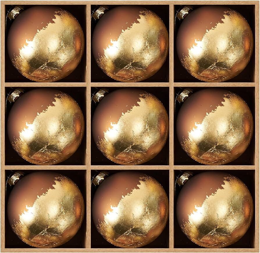 DN DECONATION Christmas Ball Ornaments Set of 9, Brown Matte Glass Xmas Tree Hanging Ball Decorat... | Amazon (US)