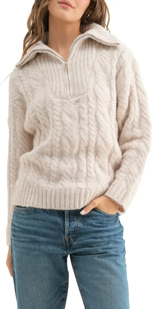 All in Favor Cable Stitch Quarter Zip Sweater | Nordstrom | Nordstrom