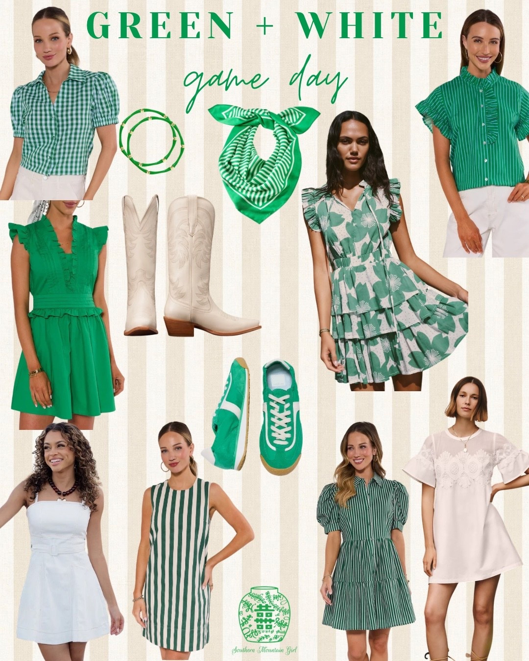 The cutest green and white game day!!