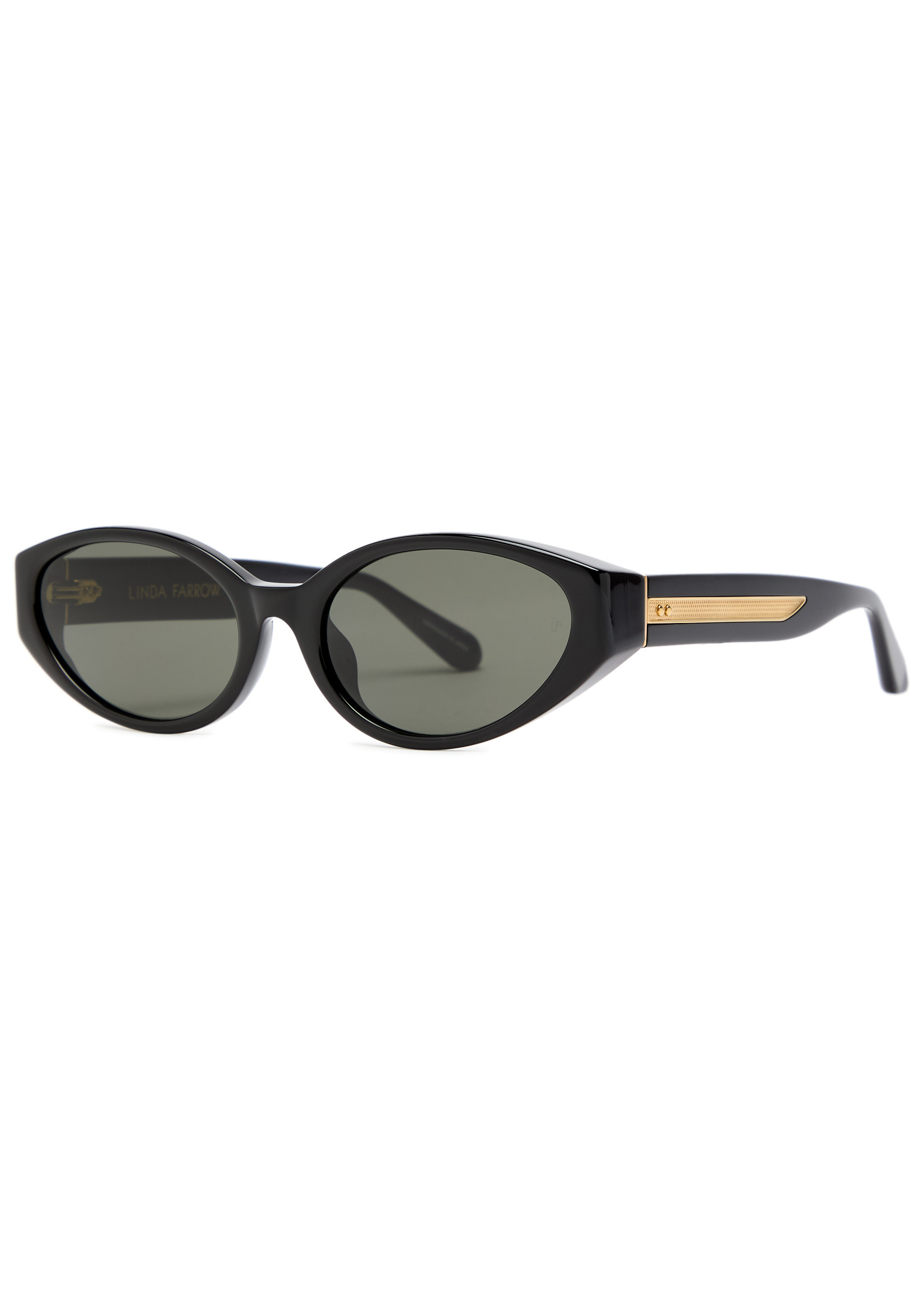 LF F OVAL ACETATE SG_19290_BLAC | Harvey Nichols
