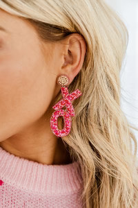 Still Love You Red, Pink, And Gold XO Dangle Earrings | Pink Lily