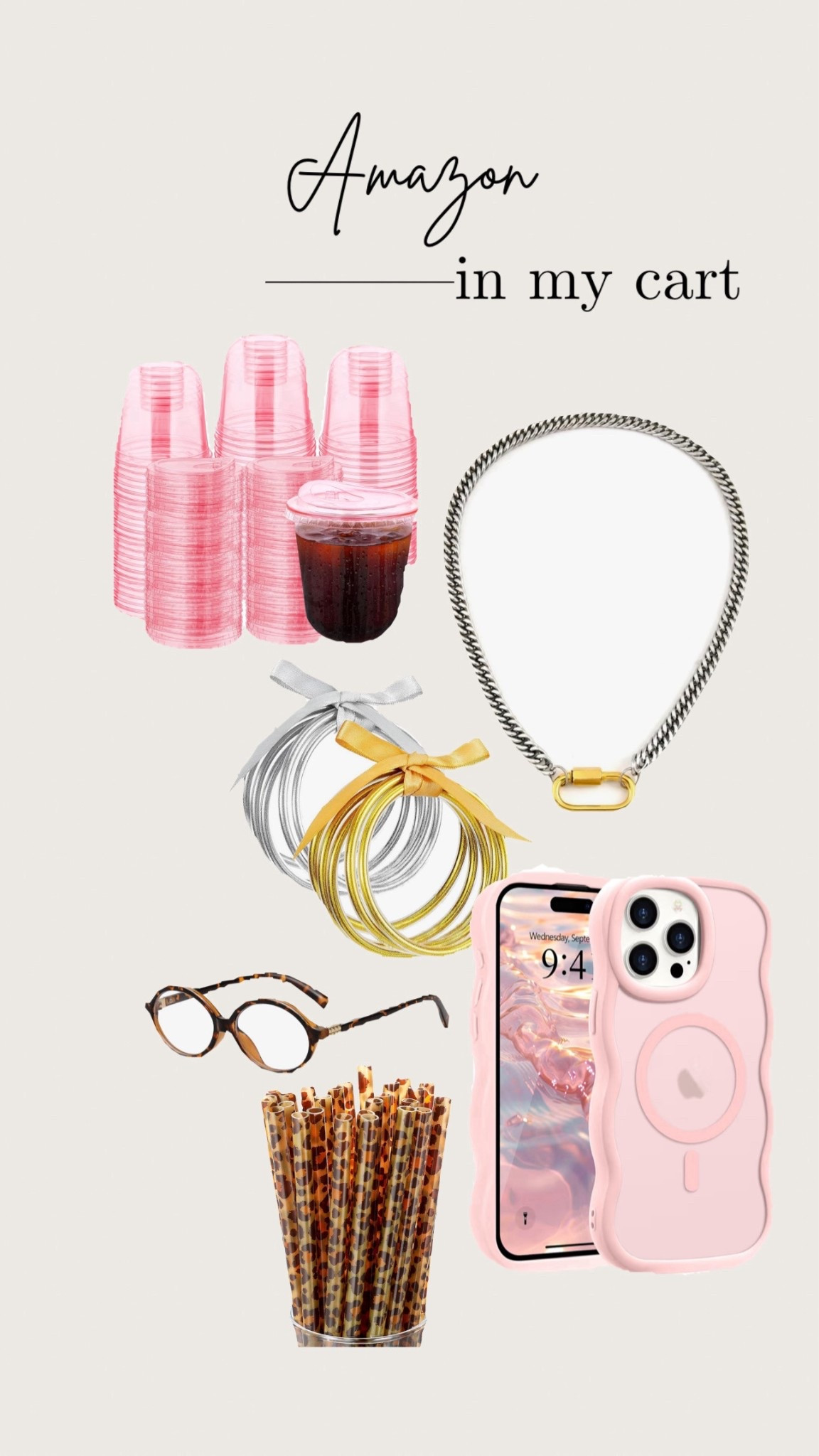 In my Amazon cart!! Cups, bracelets, necklace, jewelry, glasses, straws, iPhone case 

#LTKSaleAlert #LTKBeauty