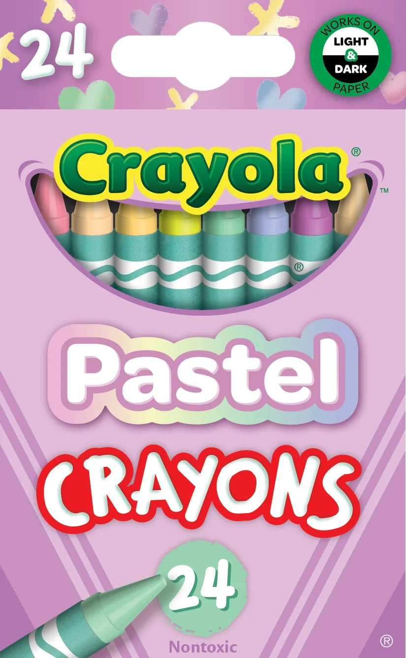 Crayola Pastel Crayons, 24 Ct, Cute Back to School Supplies for Kids, Pastel Classroom Supplies, ... | Walmart (US)
