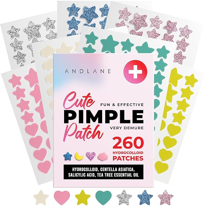 260Pcs Cute Pimple Patches for Face - Hydrocolloid Acne and Zit Patches - Blemish Stickers for Fa... | Amazon (US)