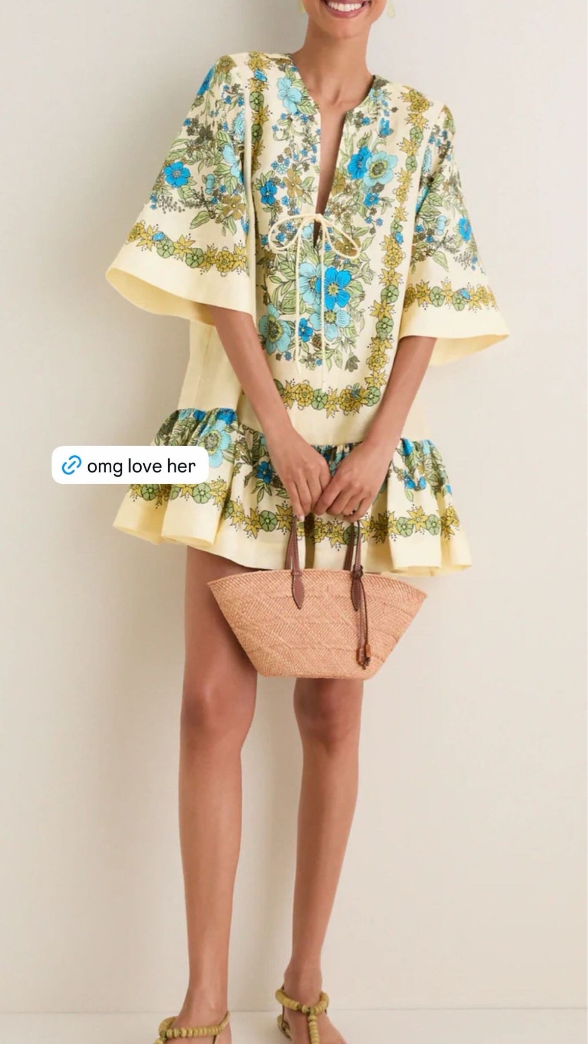 this alemais mini is one of those dresses that instantly puts you in a good mood 💛 the print, the flowy sleeves, and the ruffle hem make it such a fun statement piece while still being easy to wear. perfect for vacation dinners, bridal showers, or any summer event!

#LTKSeasonal