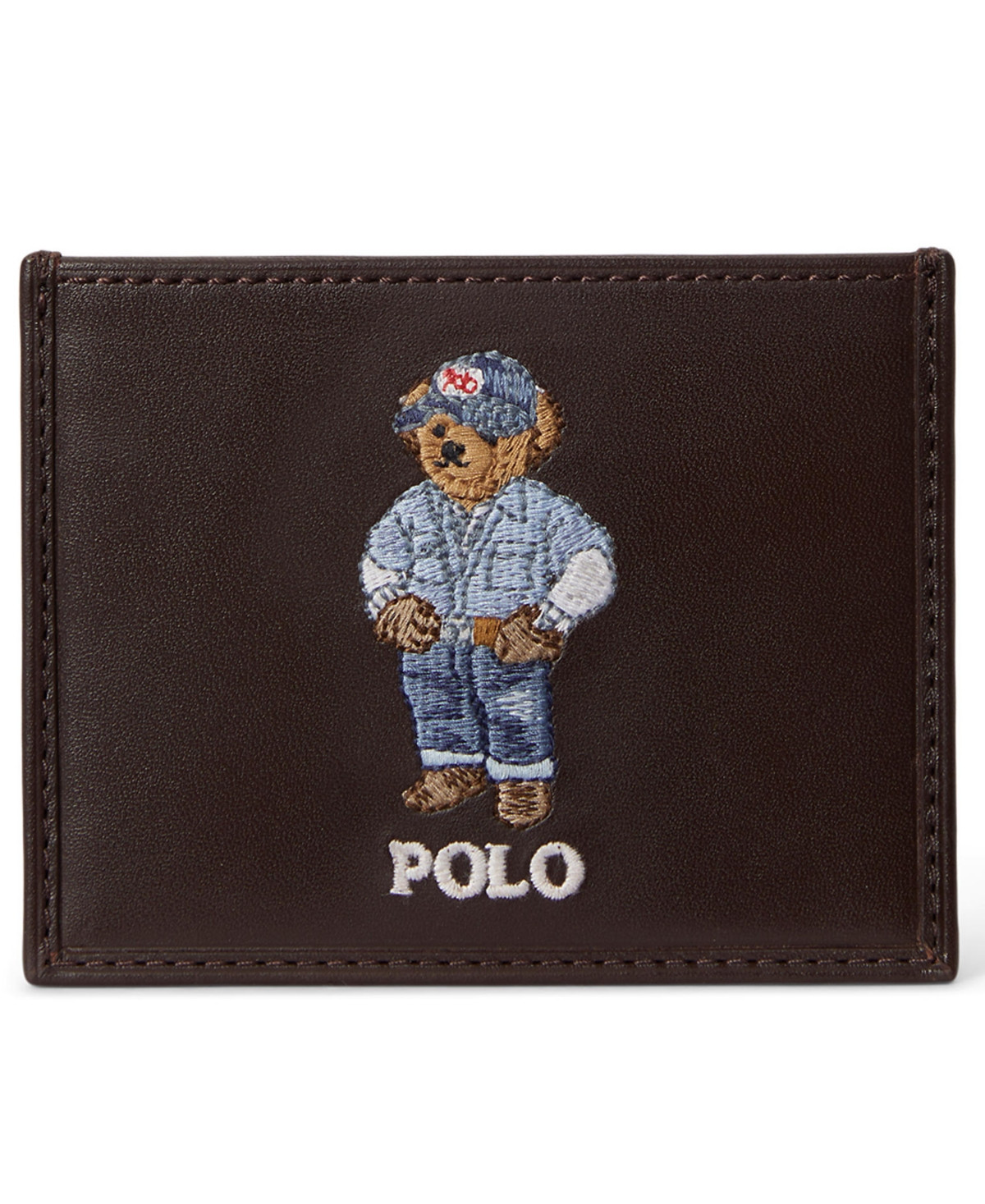 Polo Ralph Lauren Men's Bear Print Card Case - Dark Brown | Macy's