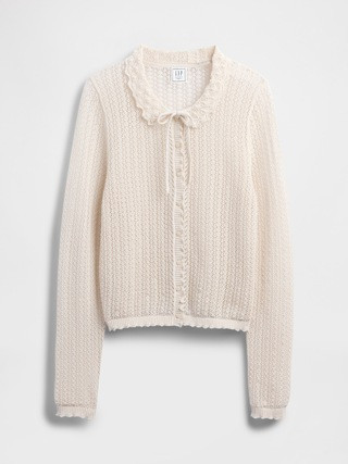 Gap × DÔEN Linen-Blend Pointelle Cardigan | Gap (US)