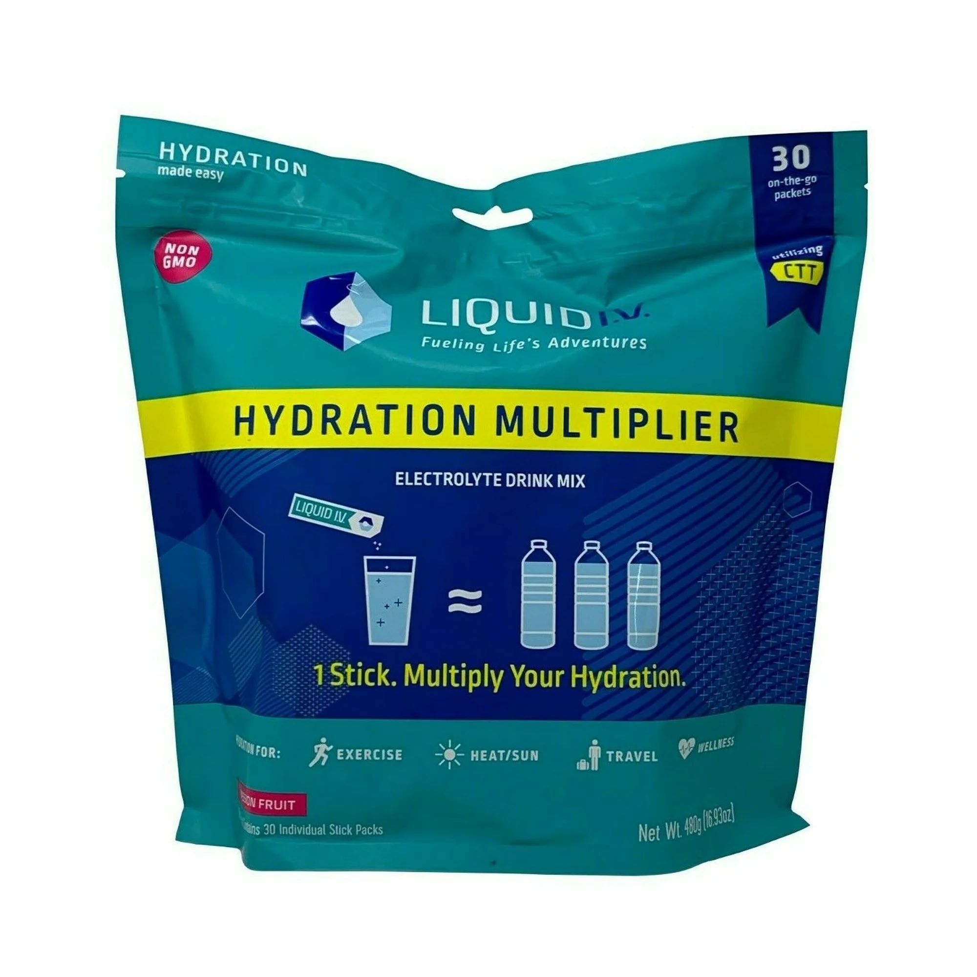 Liquid I.V. Hydration Multiplier Electrolytes Passion Fruit - 30 Stick Pack | Walmart (US)