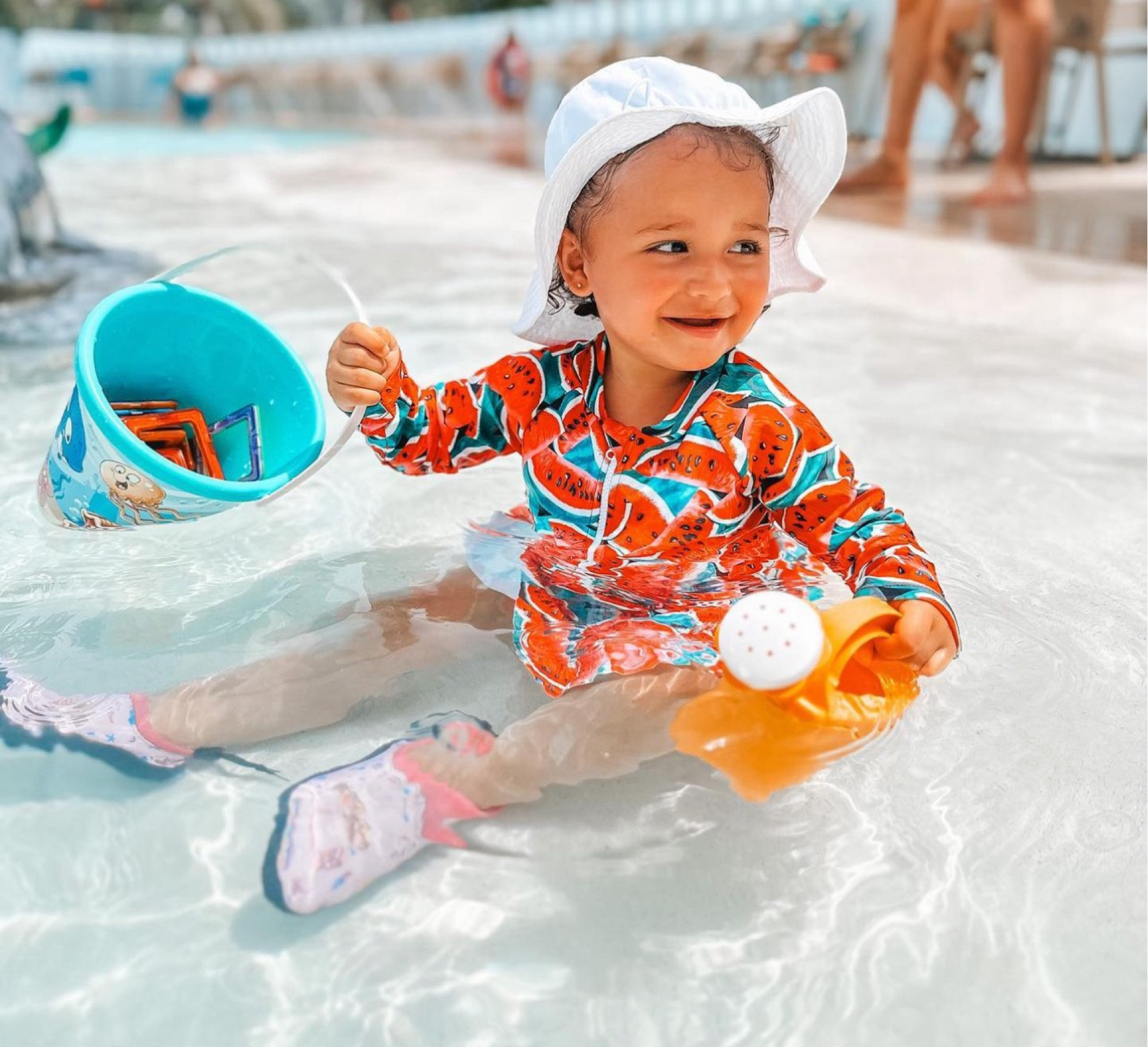 Seriously the cutest little 🍉 I know!! I love when my girl is having a blast while in 100degree weather.. These long sleeve swimming suit are PERFECT and the best part is that it is only $10.00 dollars. 

#LTKfindsunder50 #LTKkids #LTKsalealert