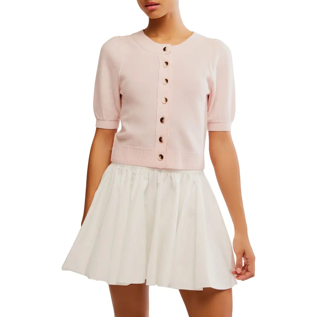 Free People Isla Elbow Sleeve Wool & Cashmere Blend Cardigan in Pale Pink at Nordstrom Rack, Size X-Large | Nordstrom Rack