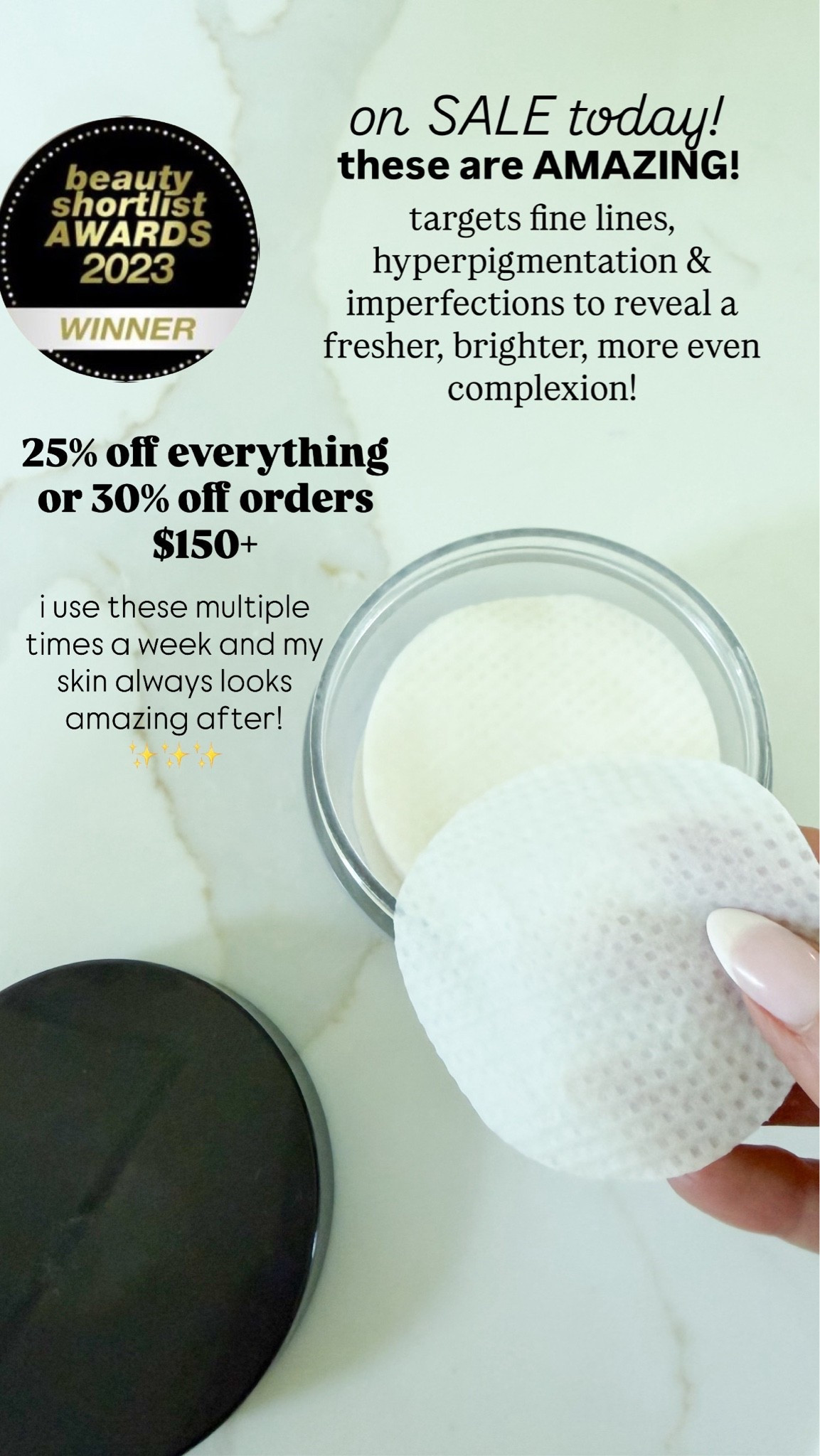 I use these glycolic acid peel pads every night! They target fine lines, hyperpigmentation and imperfections to reveal a fresher, brighter, more even complexion! On sale for the Friends and Family Sale!

#LTKselfcare #LTKSaleAlert #LTKBeauty