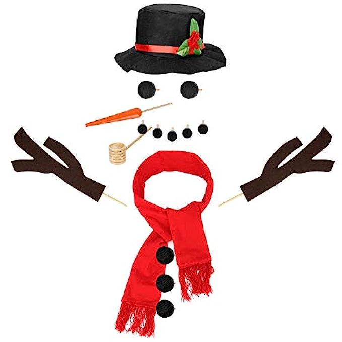 Colovis 16Pcs Snowman Decorating Kit, Snowman Making Kit Winter Party Kids Toys Christmas Holiday De | Amazon (US)